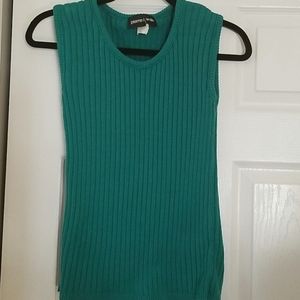 Size SMALL brillant green sleeveless sweater